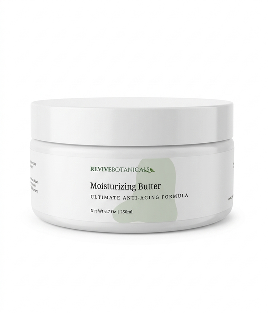 Jar of moisturizing body butter for hydration and skin glow