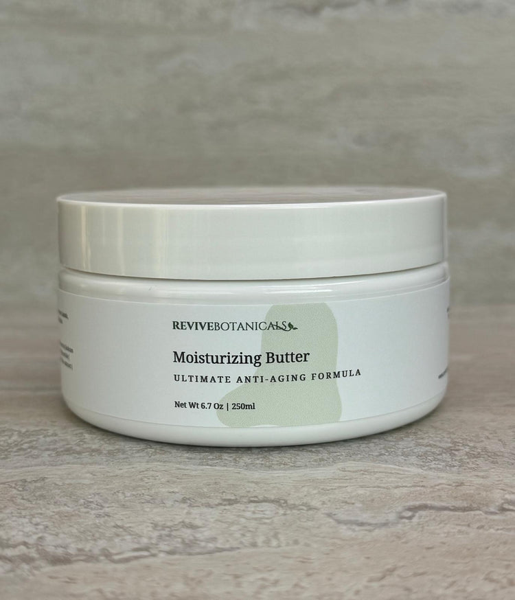 Moisturizing Body Butter jar for hydration and skin elasticity.