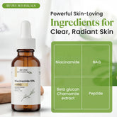 Bottle of 10% Niacinamide + NAG Serum with Vitamin B3 and Hyaluronic Acid for brightening and blemish reduction